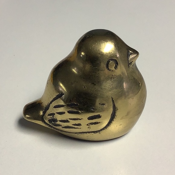 Vintage small brass bird paperweight figurine - Picture 1 of 5